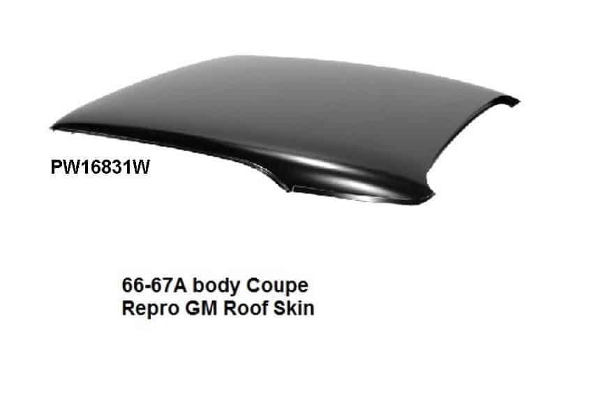 66-67 A body Coupe Roof Skin Coupe